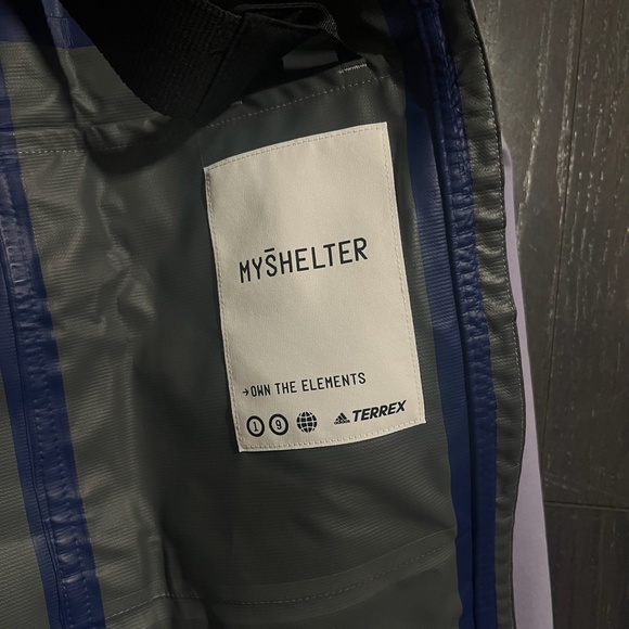 Adidas Myshelter Jacket Large Purple Packable Hood Full Zip Rain - Picture 8 of 10